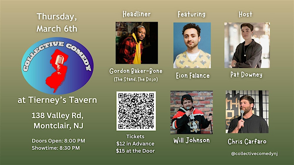 COLLECTIVE COMEDY Presents: Gordon Baker-Bone at Tierney's Tavern