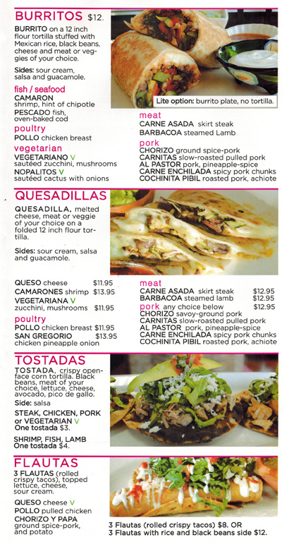 La Casa de Los Tacos Menu