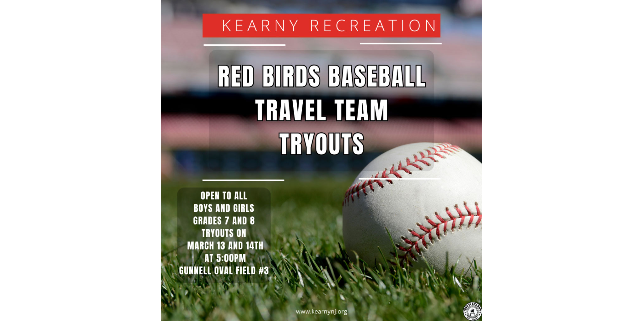 Kearny Recreation Red Bird Travel Baseball Team Tryouts