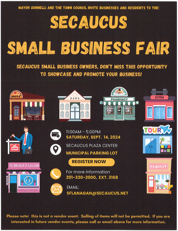 REMINDER: Secaucus Small Business Fair - 9/14