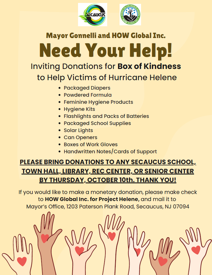 Box of Kindness Donations for Victims of Hurricane Helene