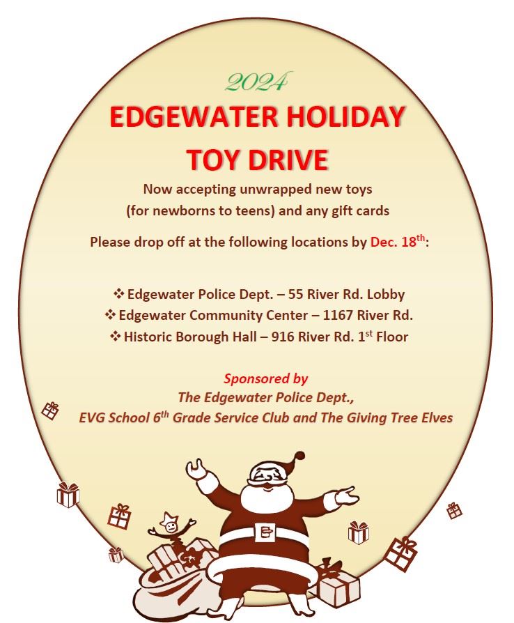 Edgewater Holiday Toy Drive 2024