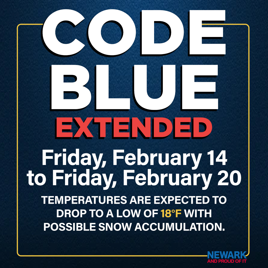 Newark Extending “Code Blue” Until Thursday, February 20th