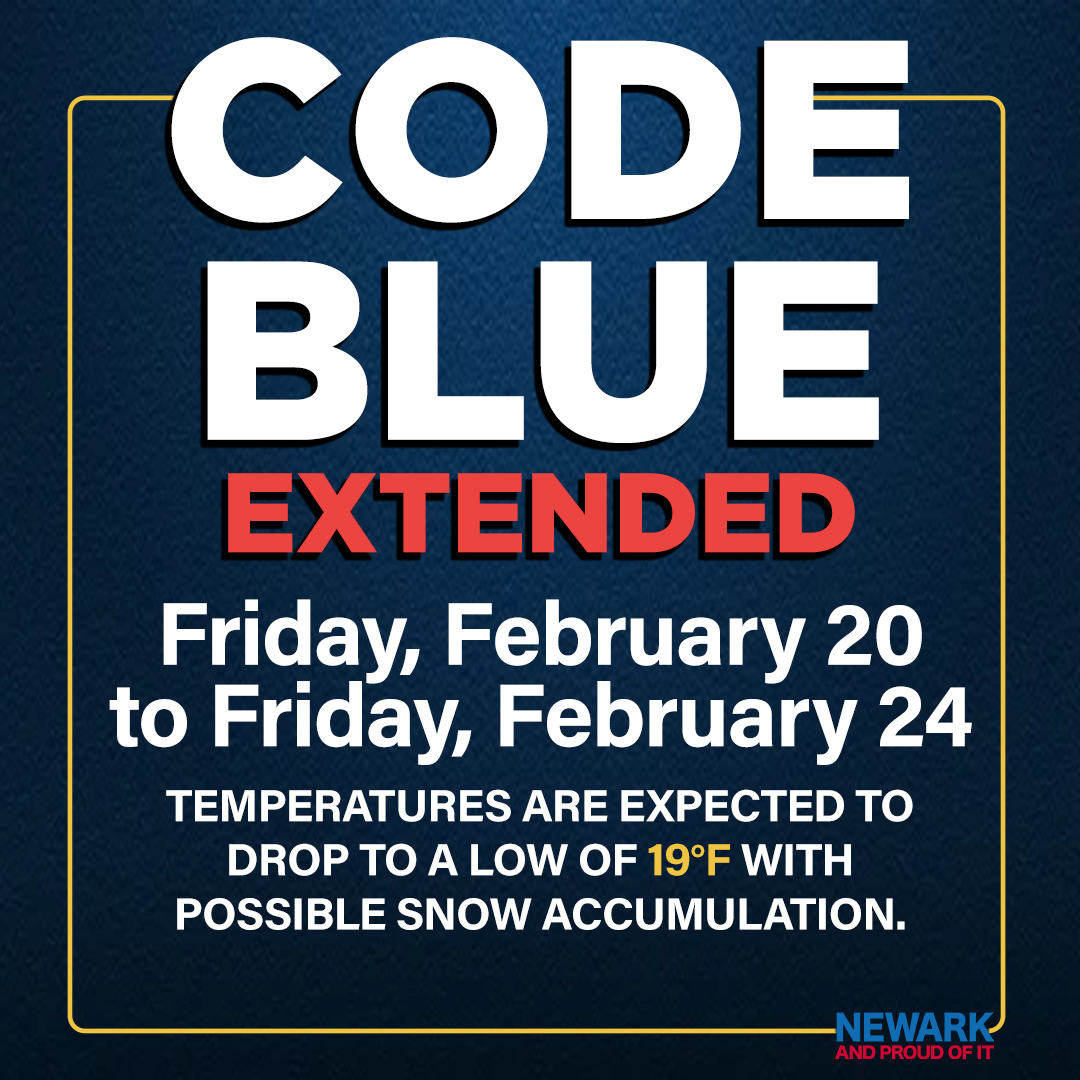 Newark Extending “Code Blue” Until Monday, February 24th